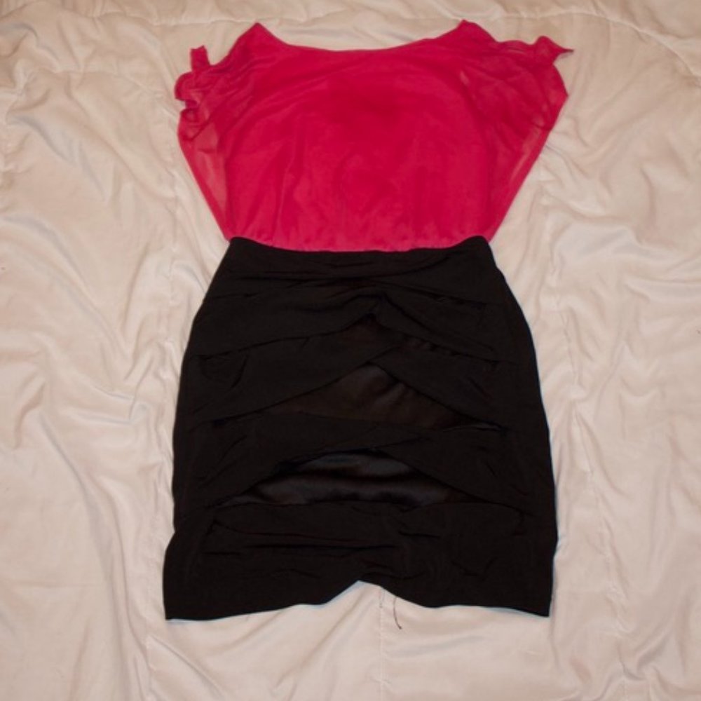 Sweet Storm Pink and Black Dress